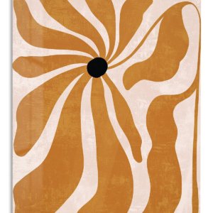 Ochre Bloom – Premium Metal Wall Art