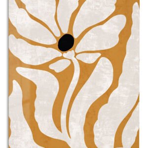 Ochre Botanical Silhouette – Premium Metal Wall Art