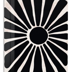 Bold Black Sunburst – Premium Metal Wall Art