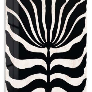 Bold Black Botanical Silhouette – Premium Metal Wall Art