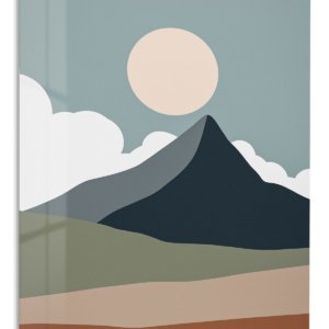 Desert Mountain Sun – Premium Metal Wall Art
