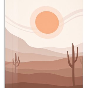 Terracotta Desert Sun – Premium Metal Wall Art
