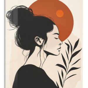 Terracotta Sun Portrait – Premium Metal Wall Art
