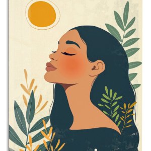 Sunlit Botanical Reverie – Premium Metal Wall Art