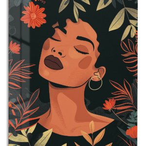 Tropical Floral Portrait – Premium Metal Wall Art