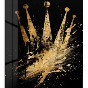 Golden Crown Rising – Premium Metal Wall Art