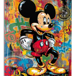 Graffiti Cartoon Mouse – Premium Metal Wall Art