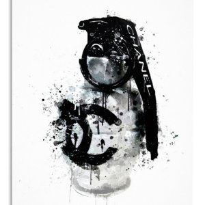Monochrome Camera Ink Splash – Premium Metal Wall Art