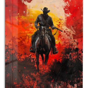 Sunset Outlaw Rider – Premium Metal Wall Art