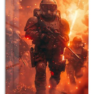 Emberstorm Tactical Advance – Premium Metal Wall Art