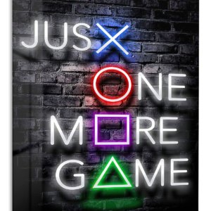 Just One More Game Neon Sign – Premium Metal Wall Art