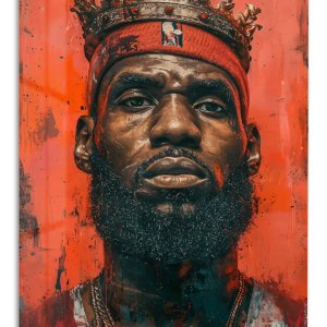 Crowned Champion Portrait – Premium Metal Wall Art