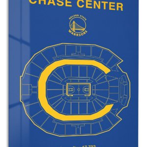 Chase Center Basketball Arena Diagram – Premium Metal Wall Art