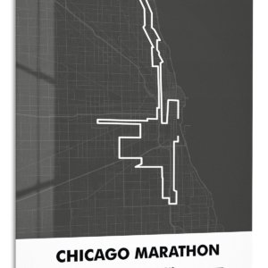 Chicago Marathon Route Map – Premium Metal Wall Art