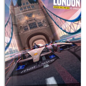 London Street Racing Poster – Premium Metal Wall Art