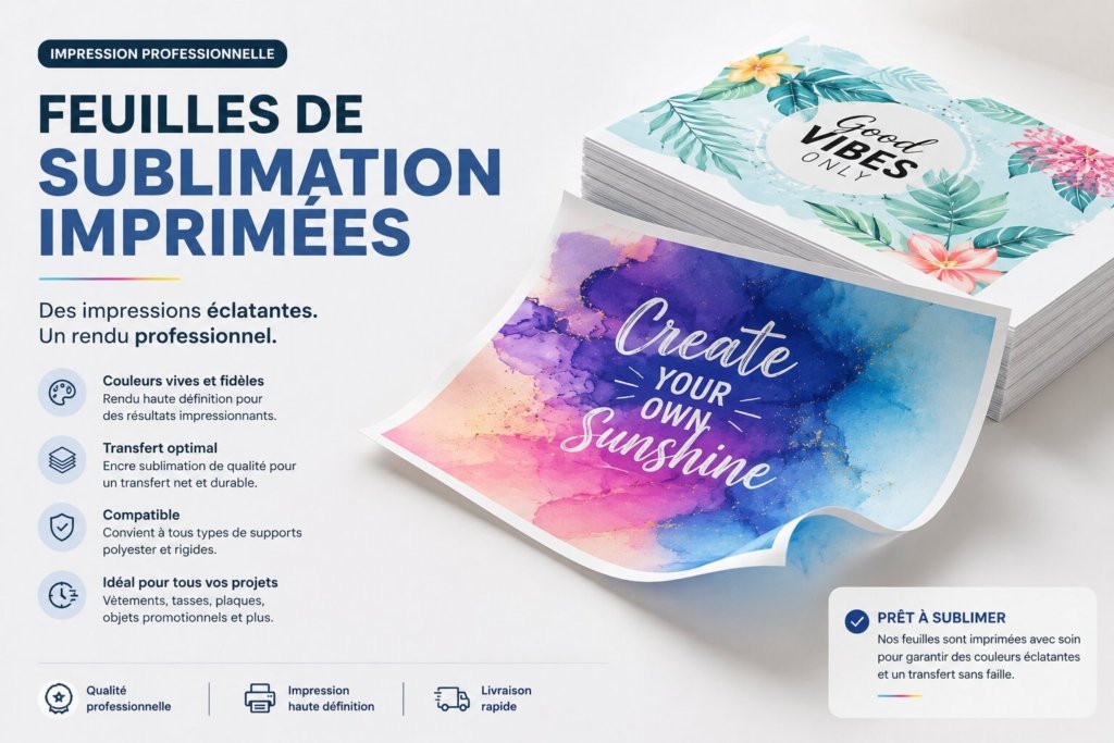 Feuilles de sublimation imprimées – printed sublimation sheets