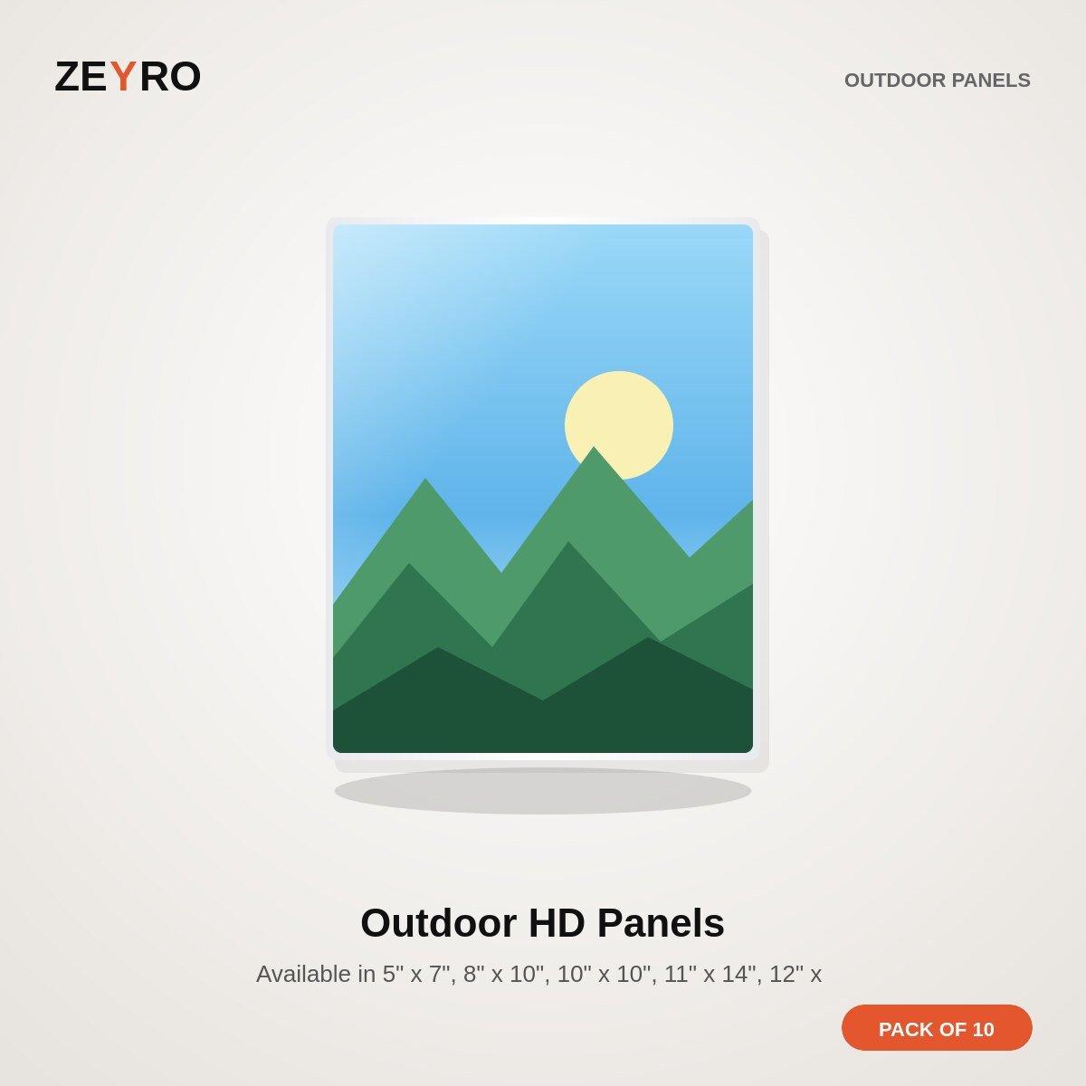 ZEYRO Sublimation Outdoor Single Sided HD Photo Panels - Pack of 10