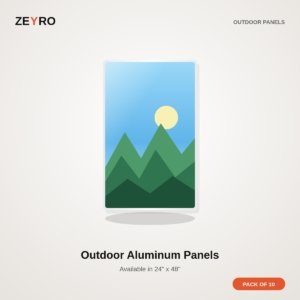 Aluminum Sublimation Outdoor White Gloss Panel 24" x 48" - Pack of 10