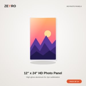 ZEYRO Sublimation HD Photo Panels - 12" x 24" - Pack of 10