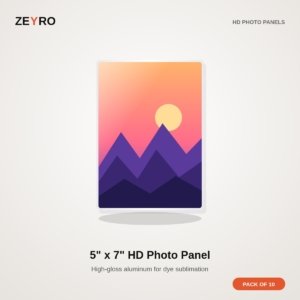 ZEYRO Sublimation HD Photo Panels - 5" x 7" - Pack of 10