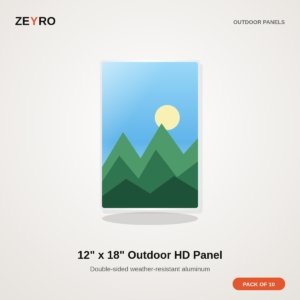 ZEYRO Sublimation Outdoor Double Sided HD Photo Panel 12" x 18" - Pack of 10