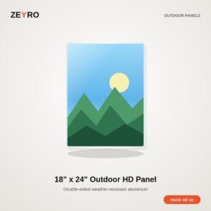 ZEYRO Sublimation Outdoor Double Sided HD Photo Panel 18" x 24" - Pack of 10