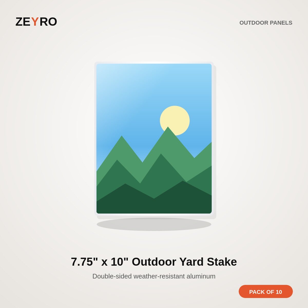 ZEYRO Sublimation Outdoor Double Sided HD Photo Yard Stakes 7.75" x 10" - Pack of 10